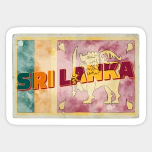 Sri Lanka Vintage style retro souvenir Sticker